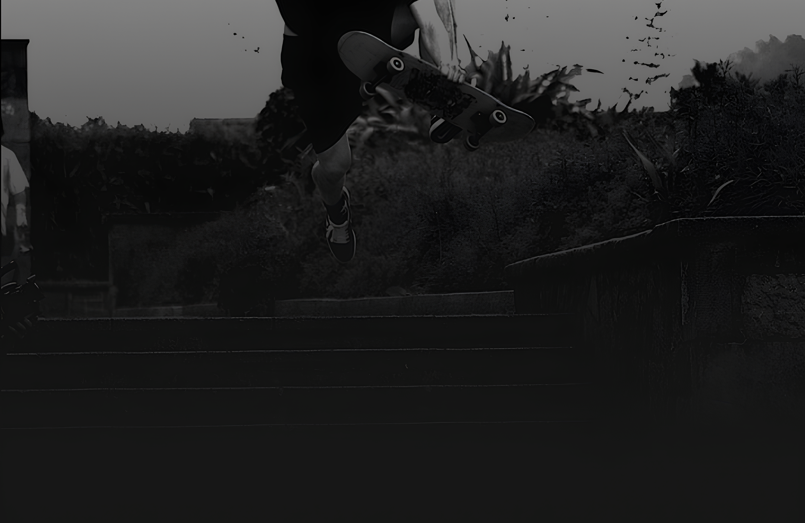 Skateboarder performing trick